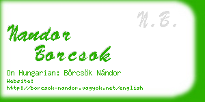 nandor borcsok business card